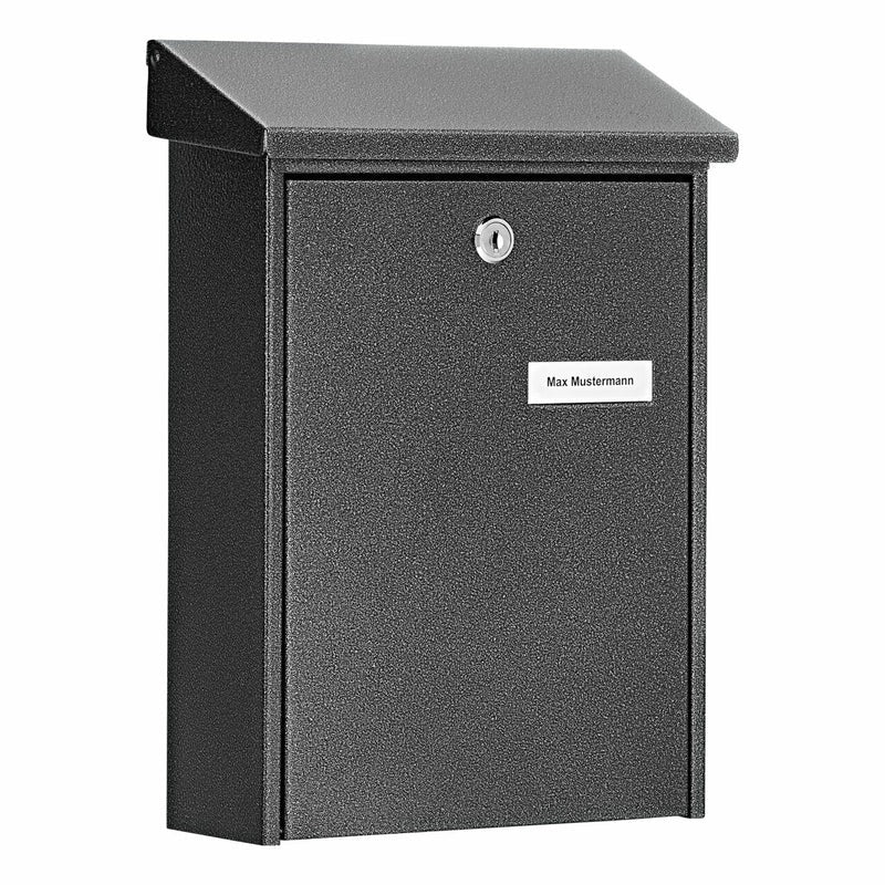 BURG-WÄCHTER Briefkasten – Stahl, grau, 22,5 × 30,5 × 7,5 cm