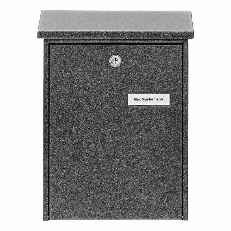 BURG-WÄCHTER Briefkasten – Stahl, grau, 22,5 × 30,5 × 7,5 cm