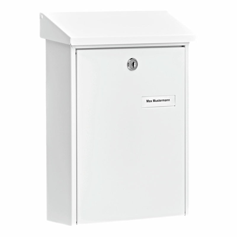 BURG-WÄCHTER Briefkasten – Stahl, weiss, 22,5 × 30,5 × 7,5 cm