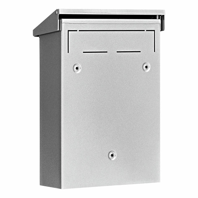 BURG-WÄCHTER Daily 5861 SI Briefkasten – Stahl – Silber – verschliessbar, 2 Schlüssel – 225 × 305 × 75 mm