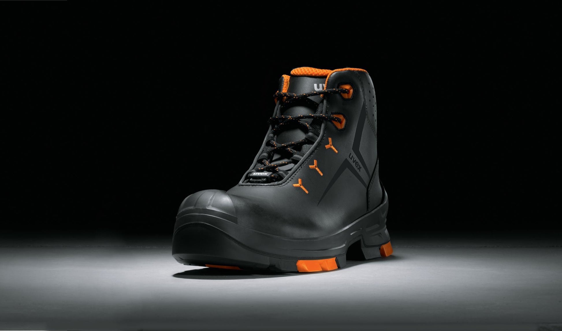 Uvex 2 Schnürstiefel S3 SRC – 2 Schnürstiefel, Sicherheitsschuhe, Schwarz/Orange