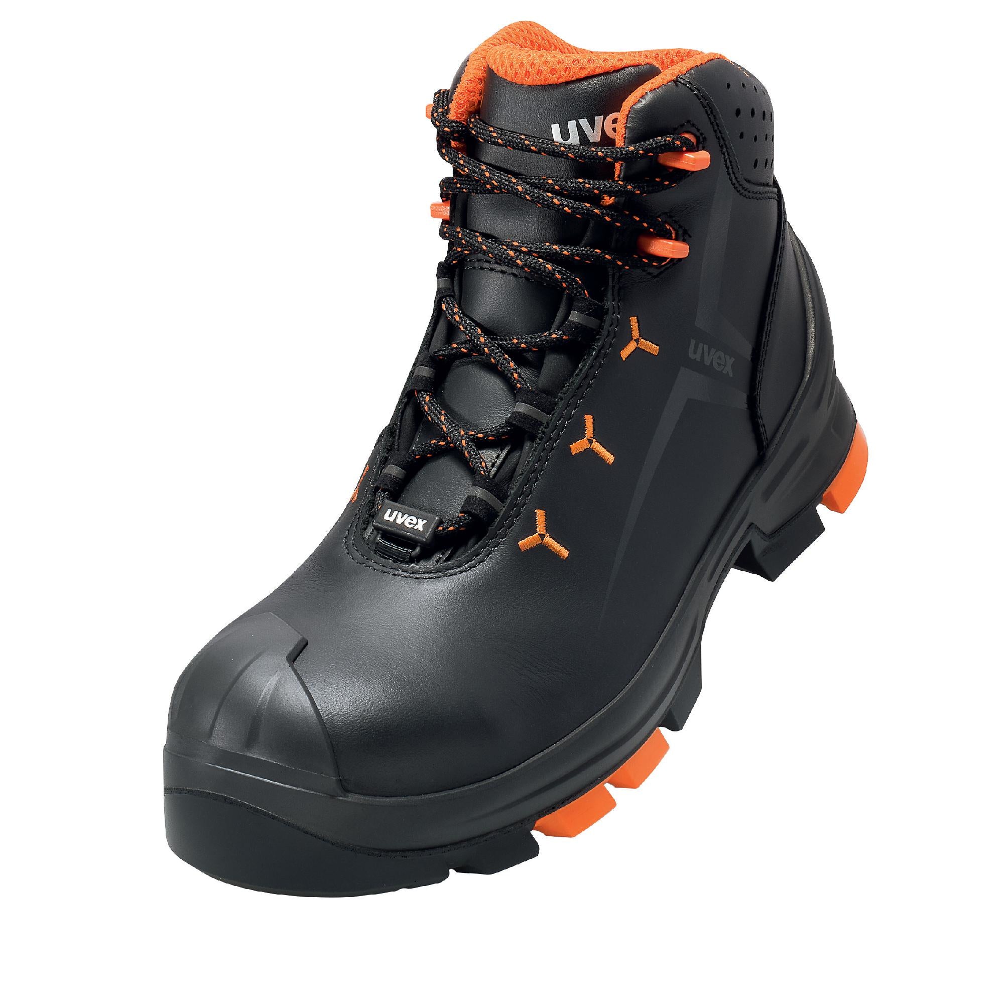 Uvex 2 Schnürstiefel S3 SRC – 2 Schnürstiefel, Sicherheitsschuhe, Schwarz/Orange