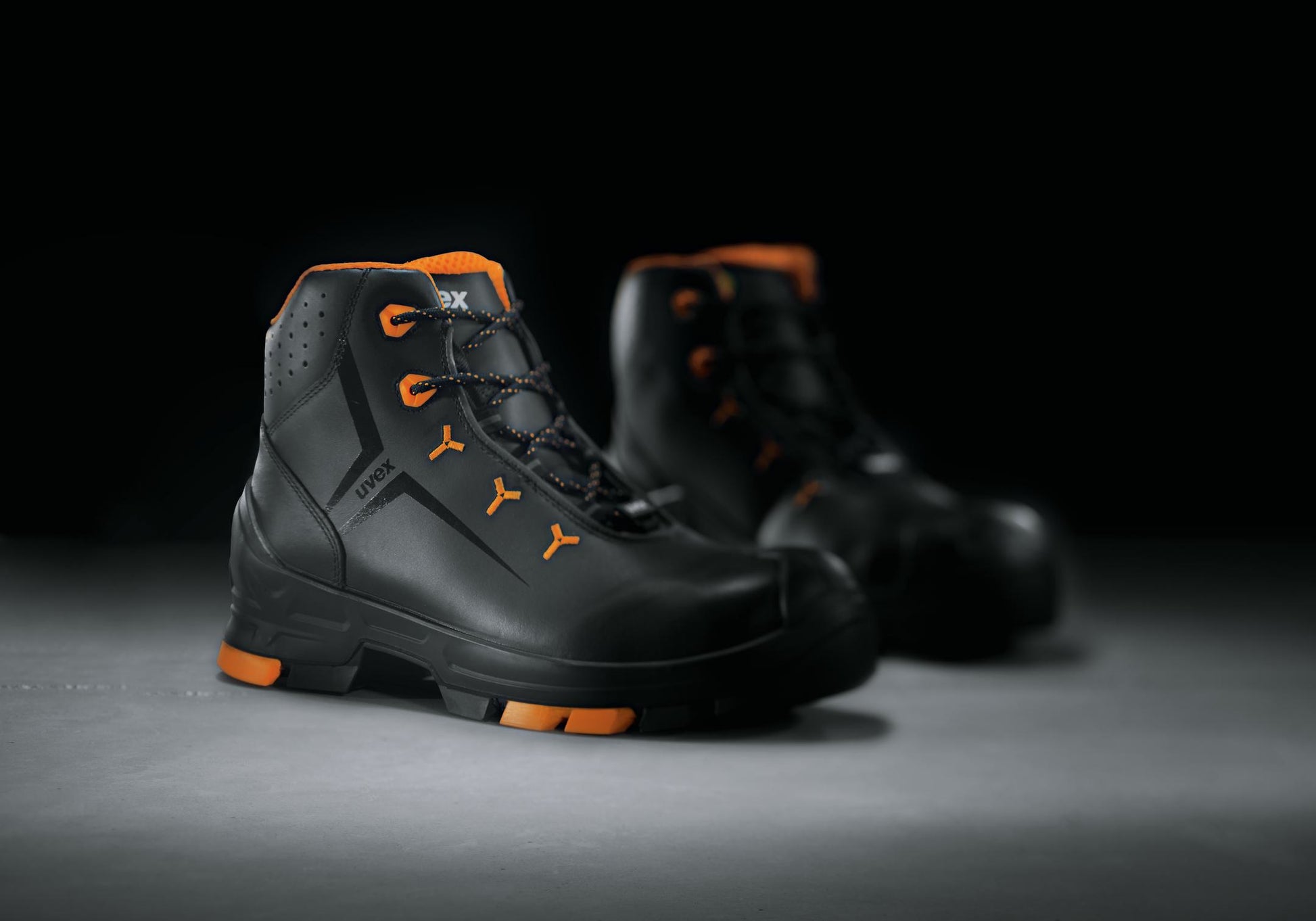 uvex Sicherheitsstiefel – Echtes Leder, Orange/Schwarz