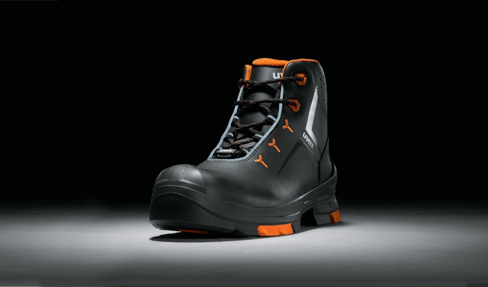 uvex Sicherheitsstiefel – Echtes Leder, Orange/Schwarz