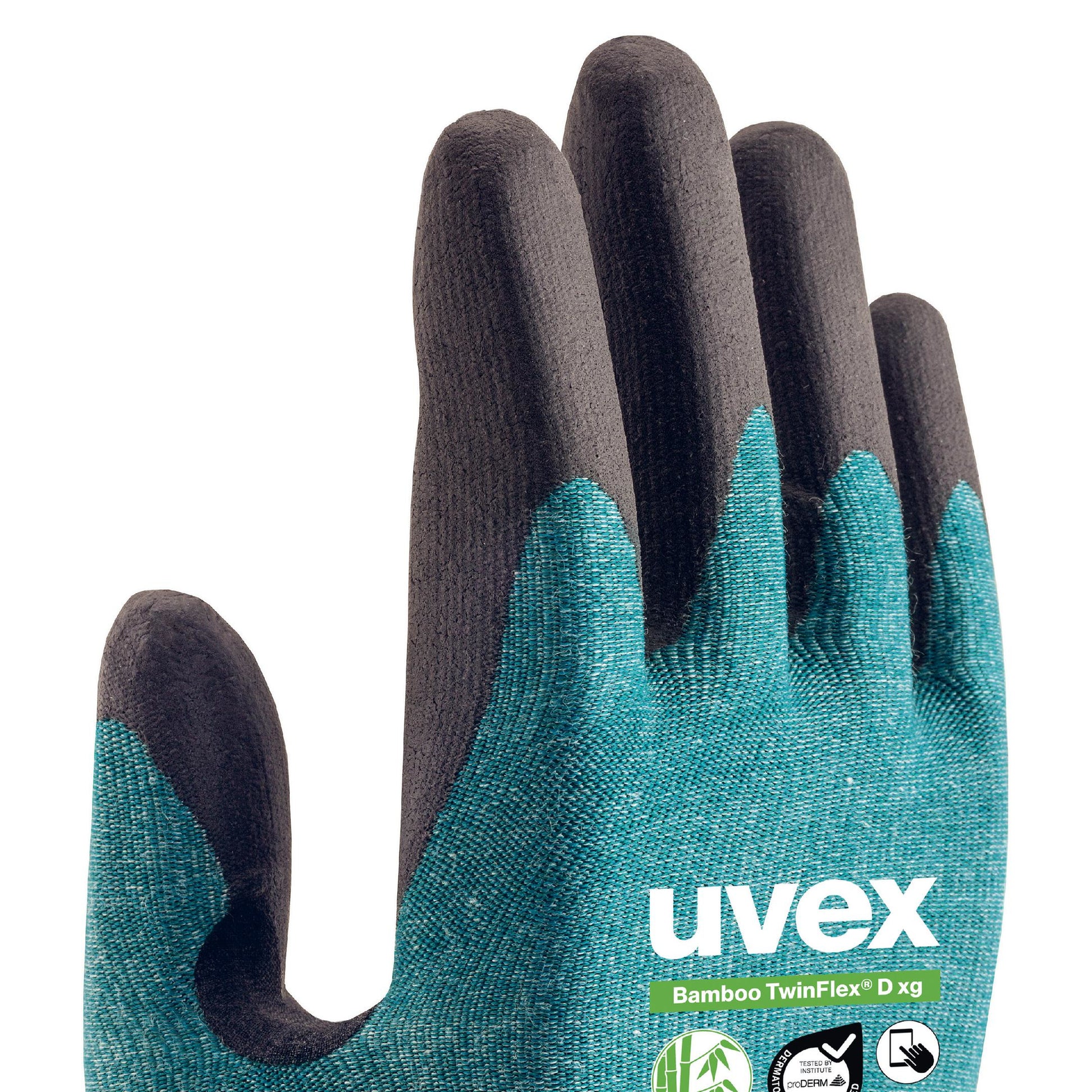Uvex Schnittschutzhandschuhe Bamboo TwinFlex D xg – Grösse 9, 1 Stück – EN 388:2016 (4X41D) – Schwarz/Grün