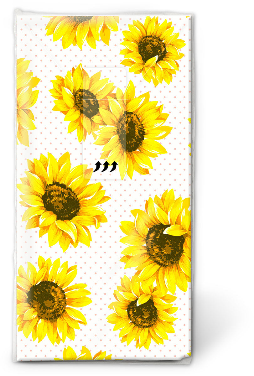 Paper + Design Sunflowergarden Taschentücher – 4-lagig, 215 × 220 mm – 10 Taschentücher