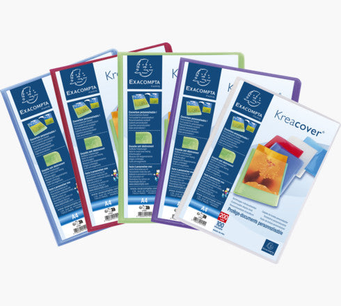Exacompta Sichtbuch A4, 100 Hüllen, PP, assortiert – 8 Stück