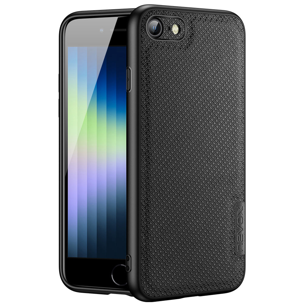nevox StyleShell Nylo Backcover – für Apple iPhone 7/8/SE (2. & 3. Gen.), Nylon+PC+TPU, Schwarz