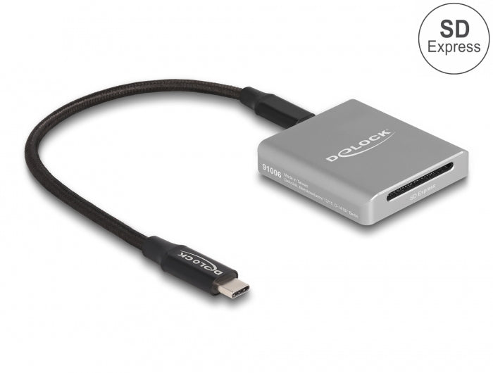 DeLOCK Kartenleser – SD Express (SD 7.1) – USB Typ-C, Grau