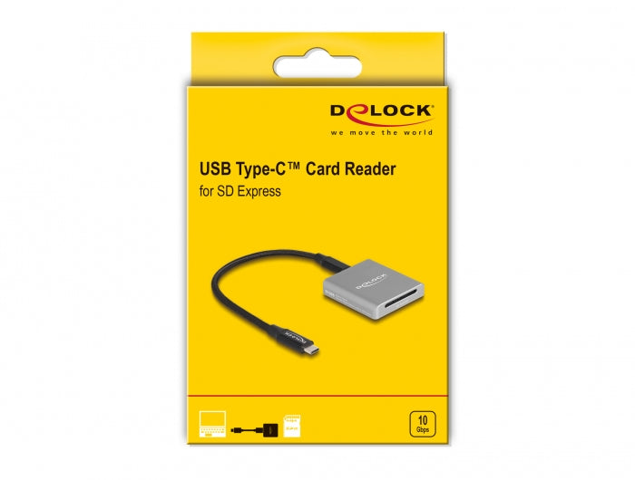DeLOCK Kartenleser – SD Express (SD 7.1) – USB Typ-C, Grau