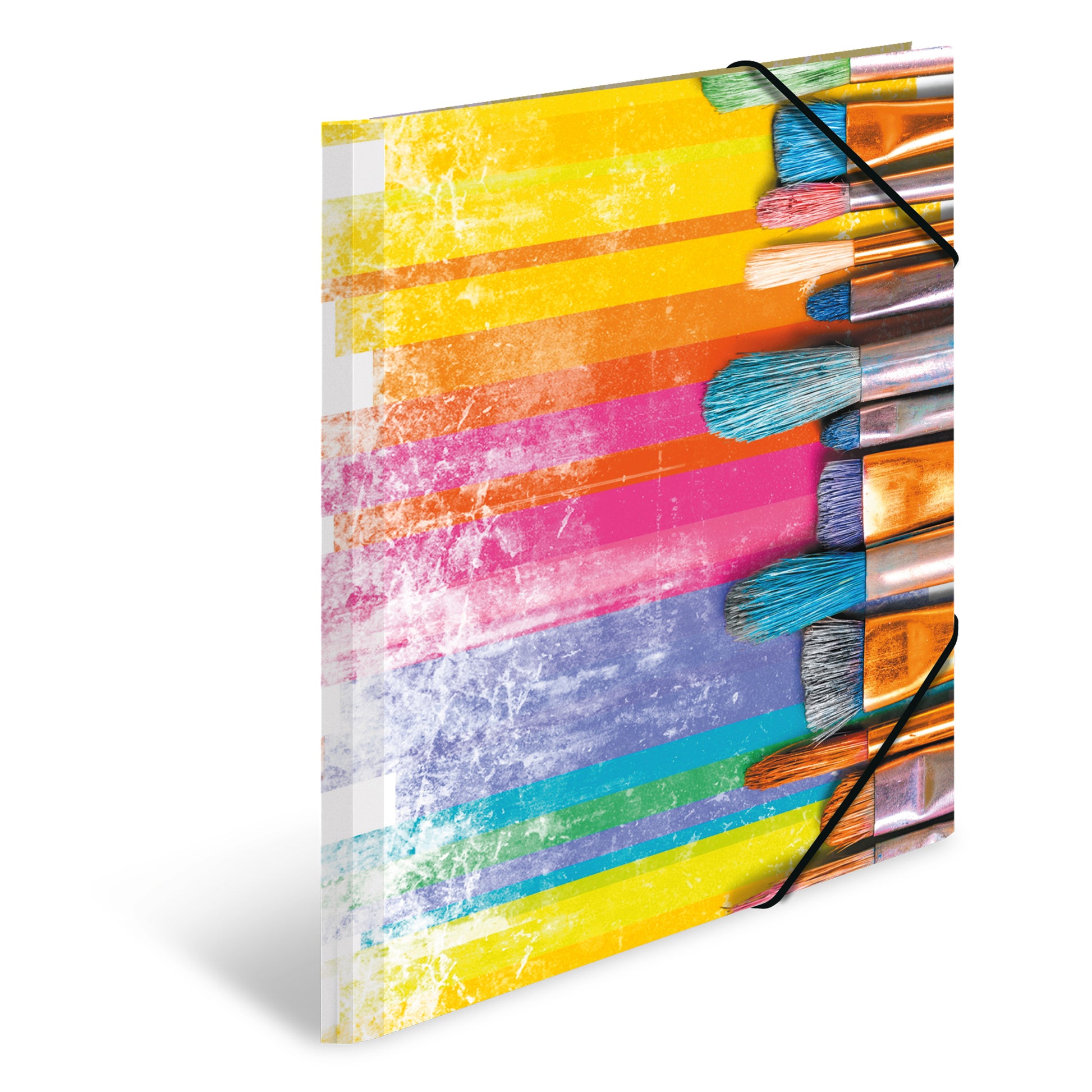 HERMA Eckspannermappe Pinsel A3 – Karton, Mehrfarbig, Innenklappen