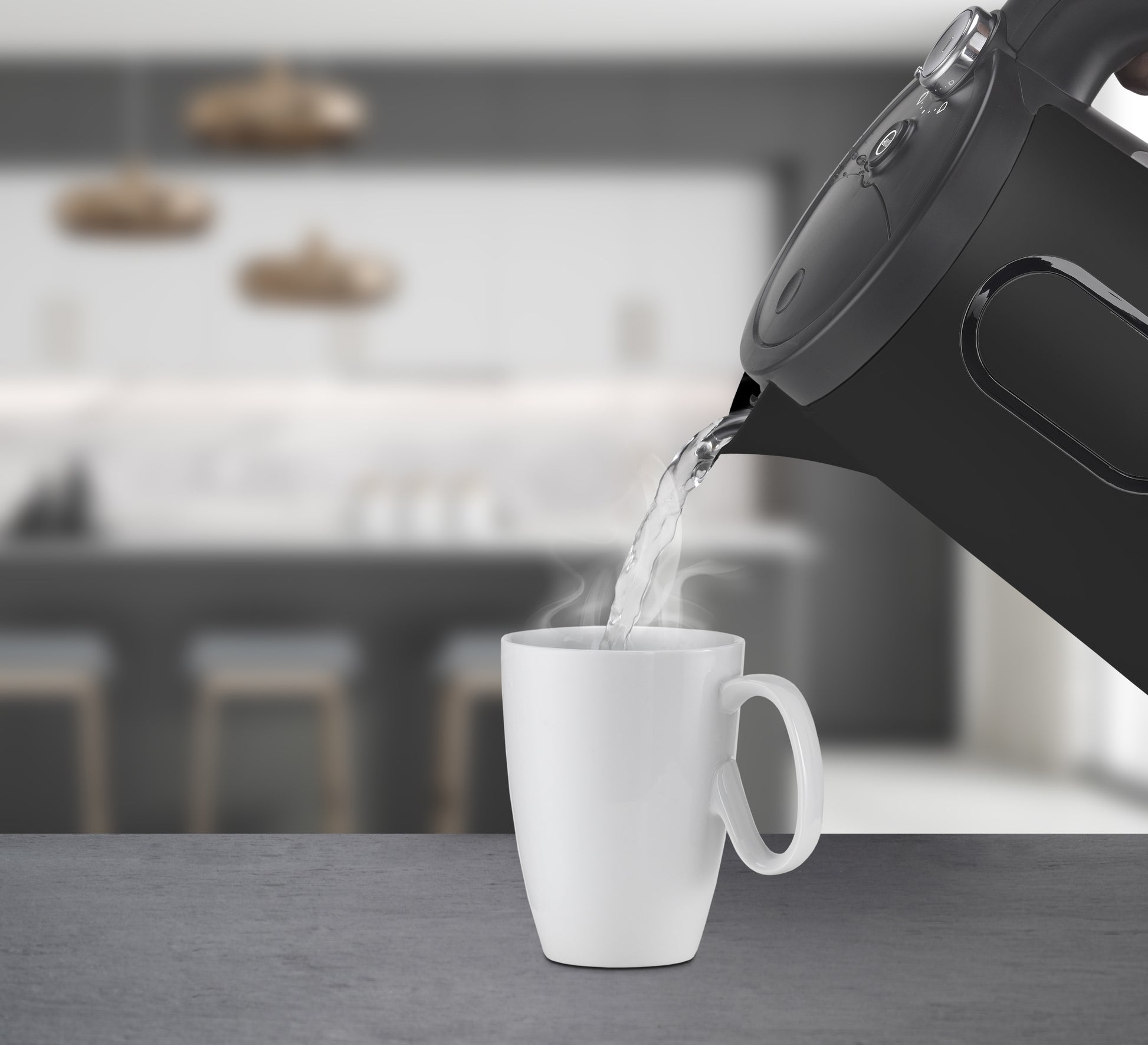 Trisa Wasserkocher – 1,5 l, mit Temperaturwahl, Kunststoff, Schwarz, 6452.4245