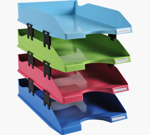 Exacompta Briefkorb – Kunststoff, Blau, Grün, Hellblau, Rot