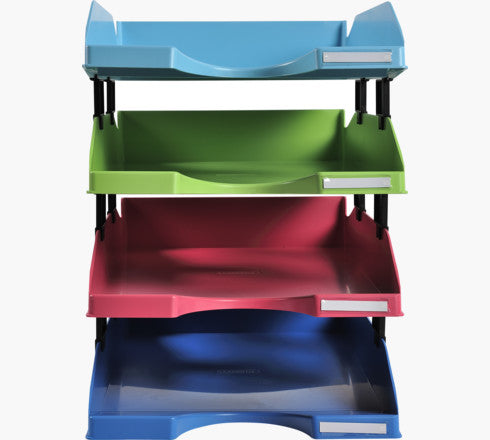Exacompta Briefkorb – Kunststoff, Blau, Grün, Hellblau, Rot