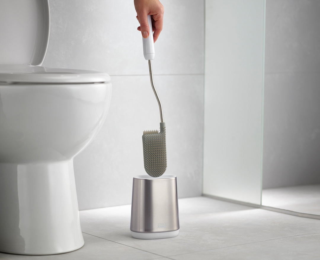 Joseph Joseph WC-Bürstenset – Edelstahl, H 42,5 cm, Ø 12,5 cm