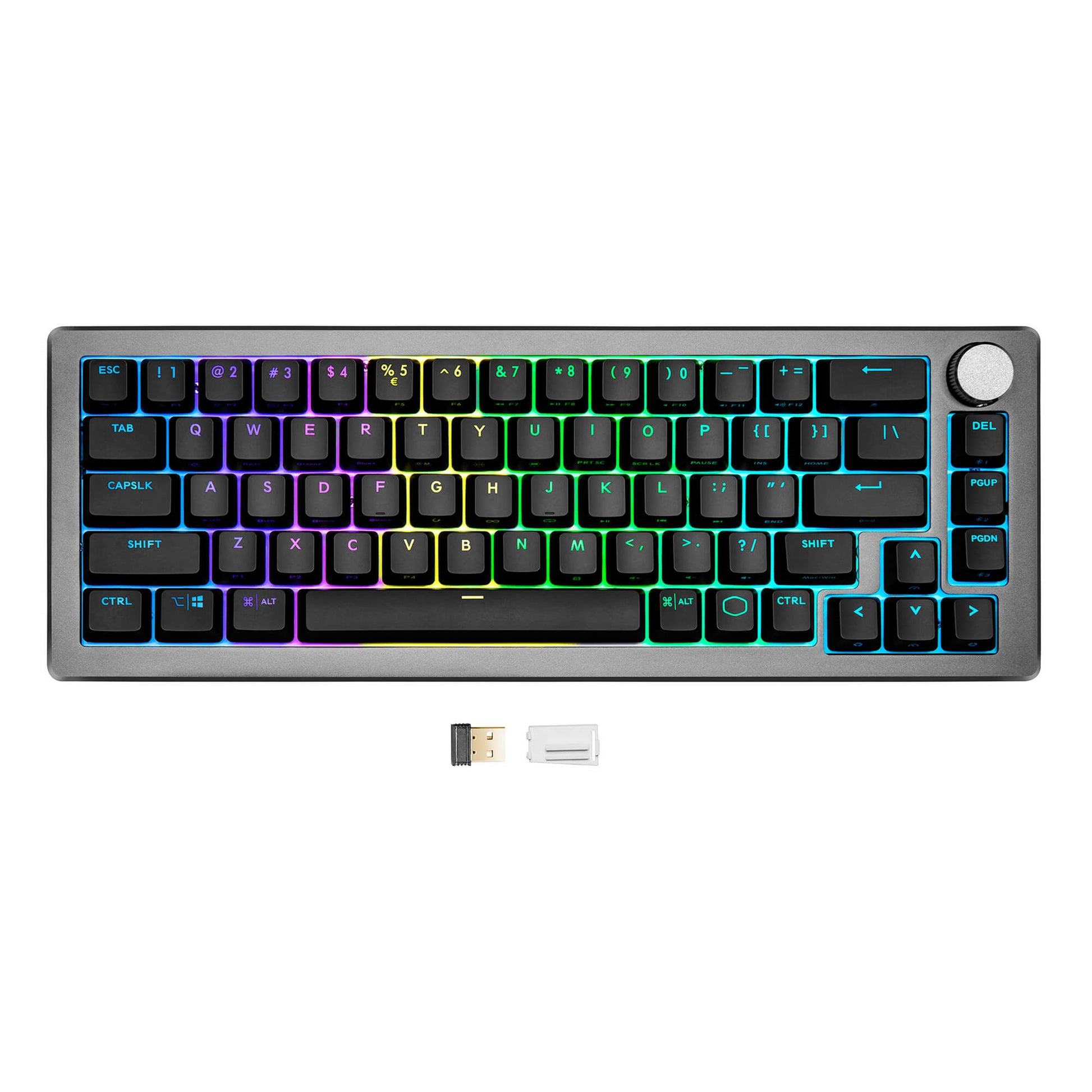 Cooler Master CK721 – Tastatur 65% – mechanisch, RGB – Bluetooth & 2,4 GHz (USB-A Empfänger) – QWERTZ (CH)