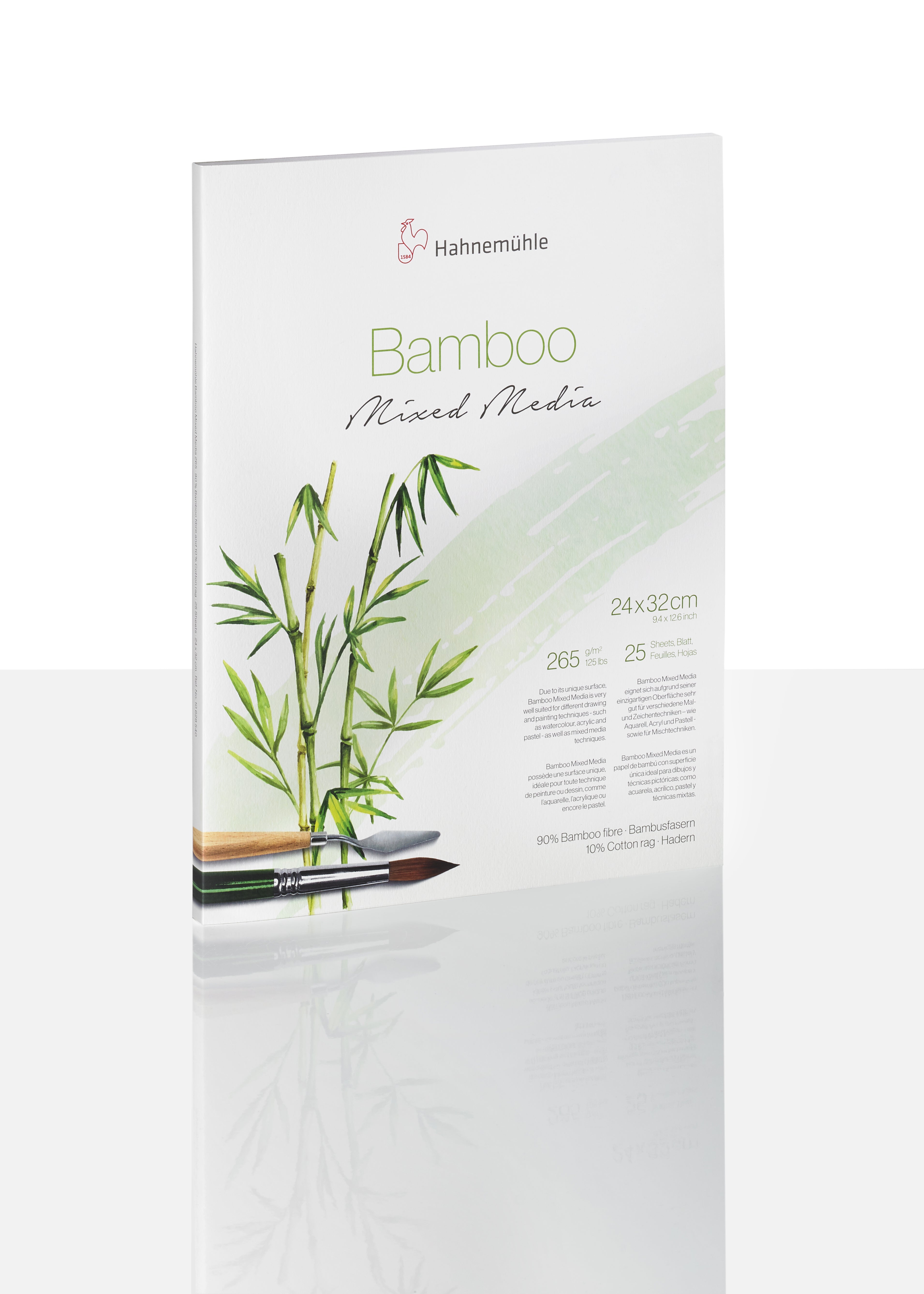 Hahnemühle Bamboo Mixed Media Block – 30 × 40 cm – 265 g/m² – 25 Blatt, weiss