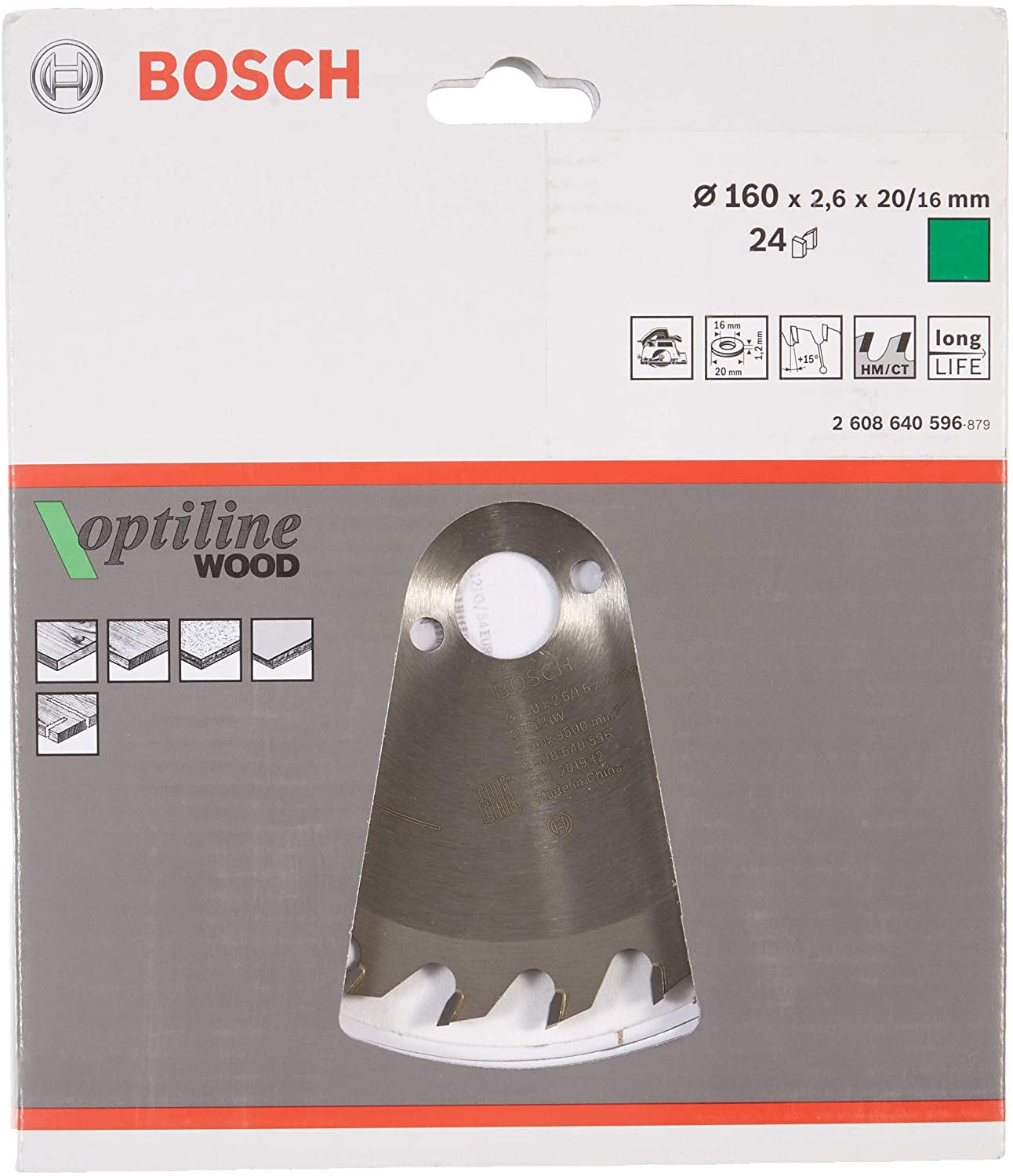 Bosch Professional – Kreissägeblatt, Optiline Wood, 2608640596, 160 mm