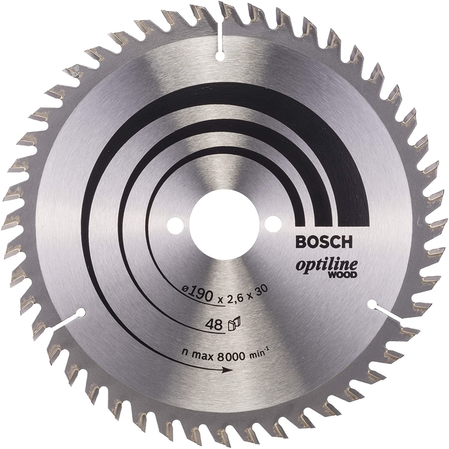 Bosch Professionelles Optiline Wood Kreissägeblatt 190 mm, 48 Zähne – für Holz – 1 Stk
