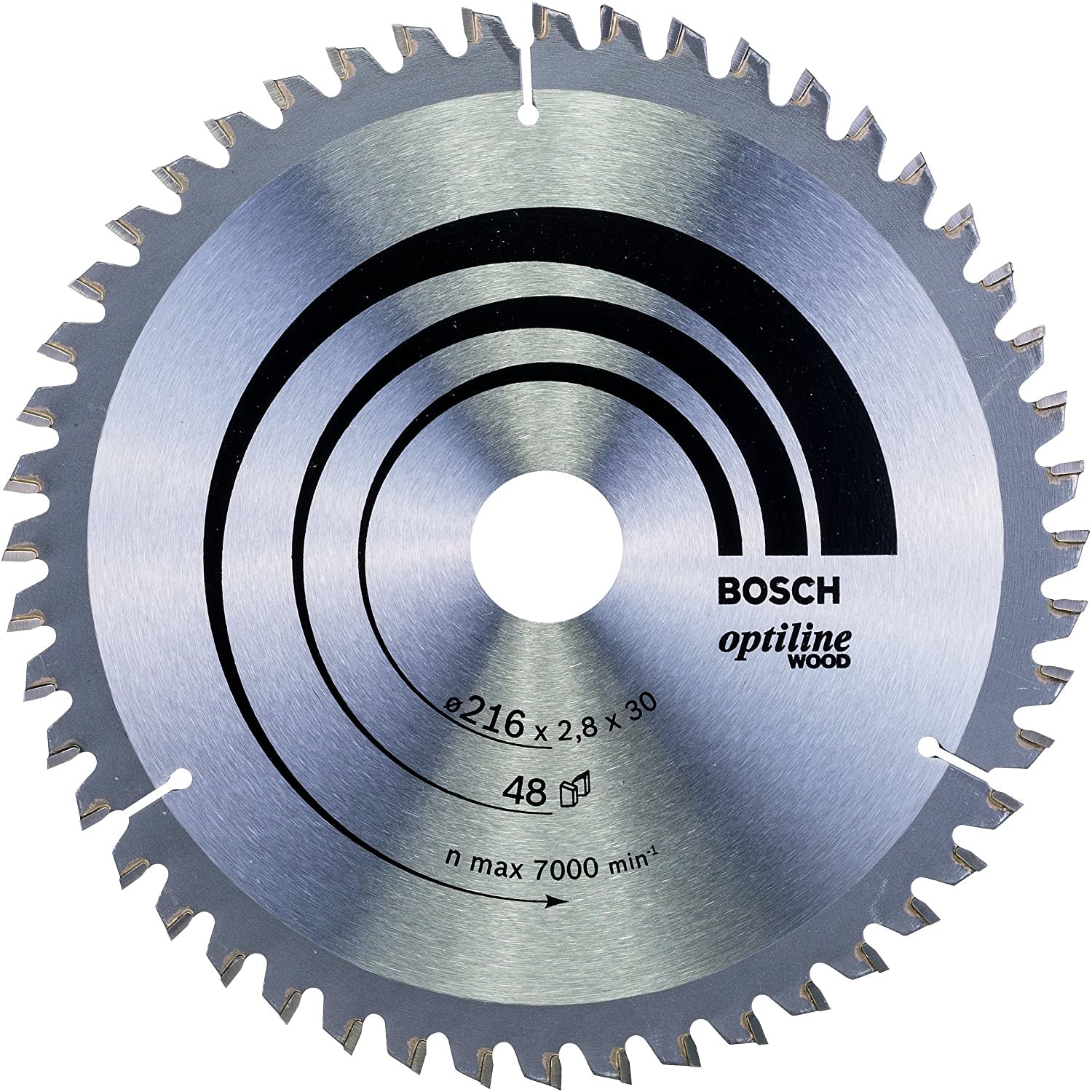 Bosch Professionelles Optiline Wood Kreissägeblatt 216 × 30 × 2,8 mm, 48 Zähne – für Holz