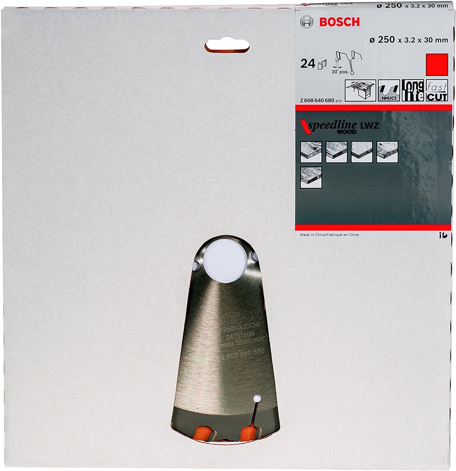 Bosch Professional – Kreissägeblatt, Speedline Wood, 2608640680, 250 mm × 30 mm × 3,2 mm