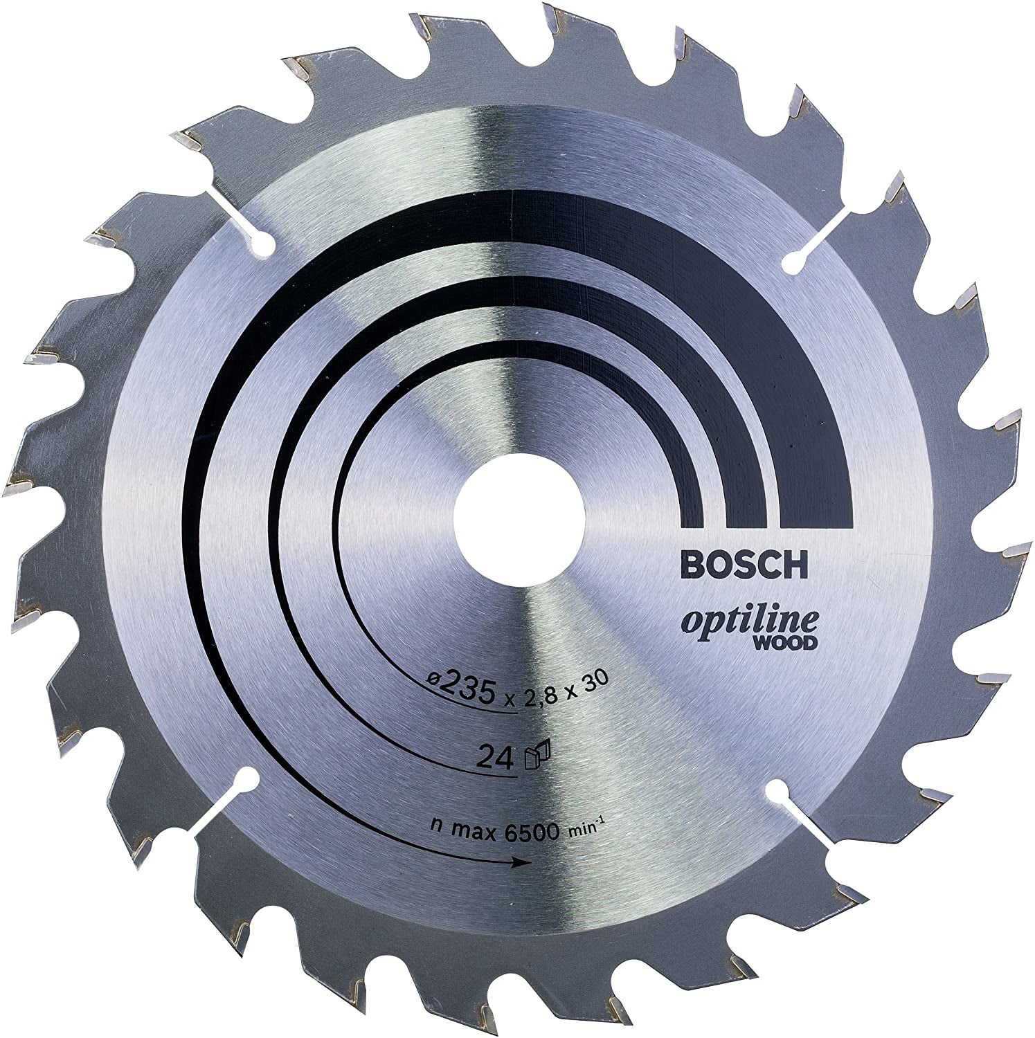 Bosch Professional – Kreissägeblatt, 24 Zähne, Optiline Wood, 235 mm×30/25 mm×2,8 mm
