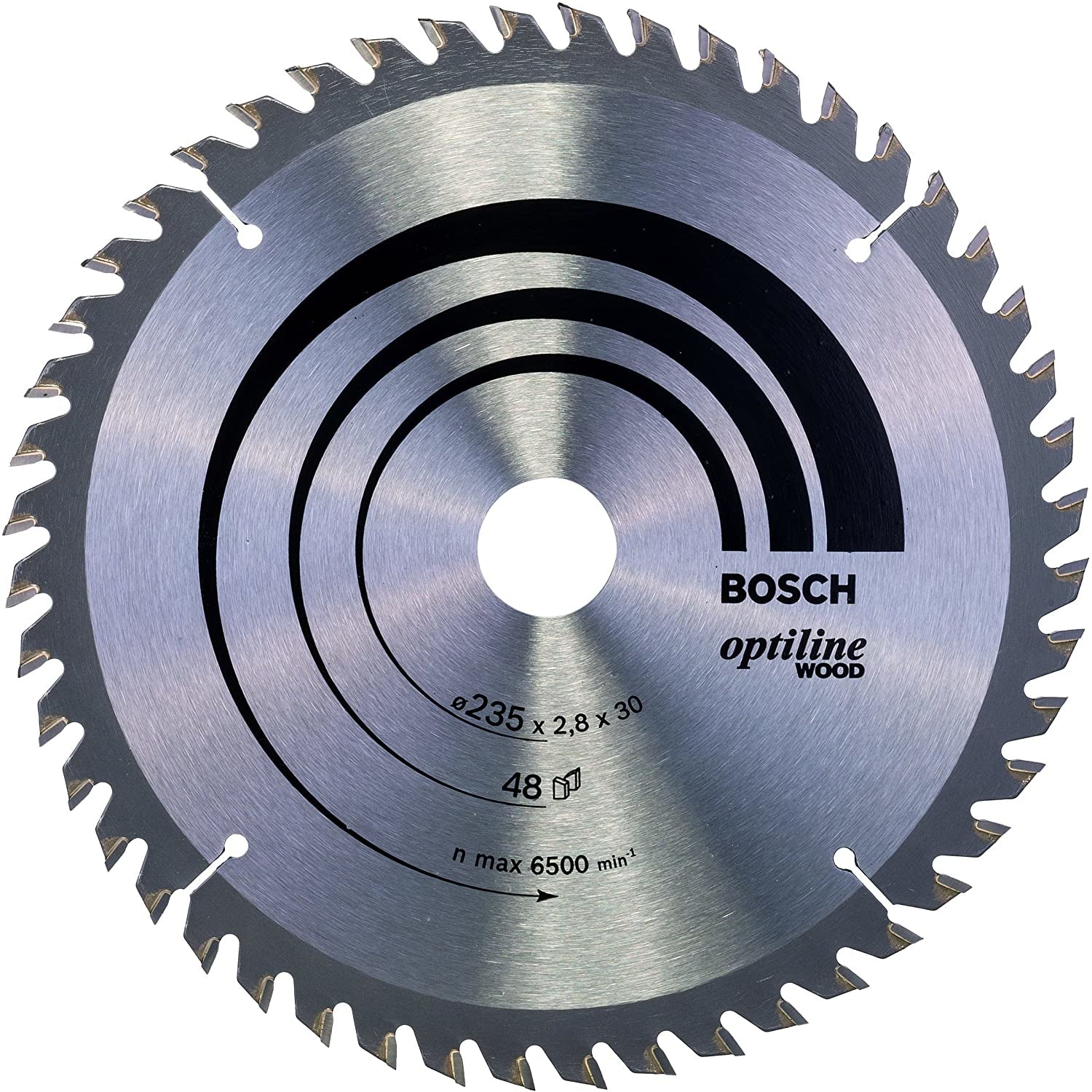 Bosch Professional – Kreissägeblatt, 48 Zähne, Optiline Wood, 235 mm × 30/25 mm × 2,8 mm