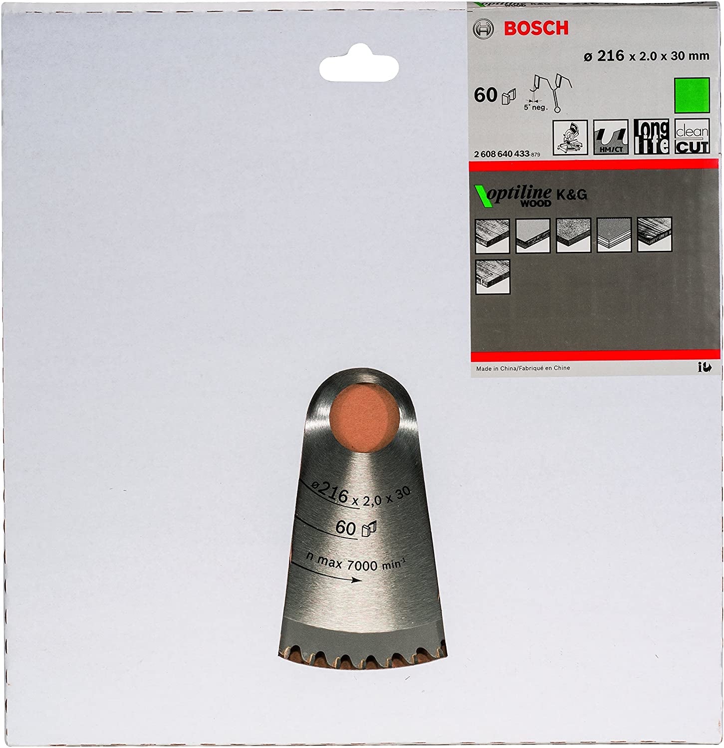 Bosch Professionelles Optiline Wood Kreissägeblatt 216 mm, 60 Zähne – für Holz