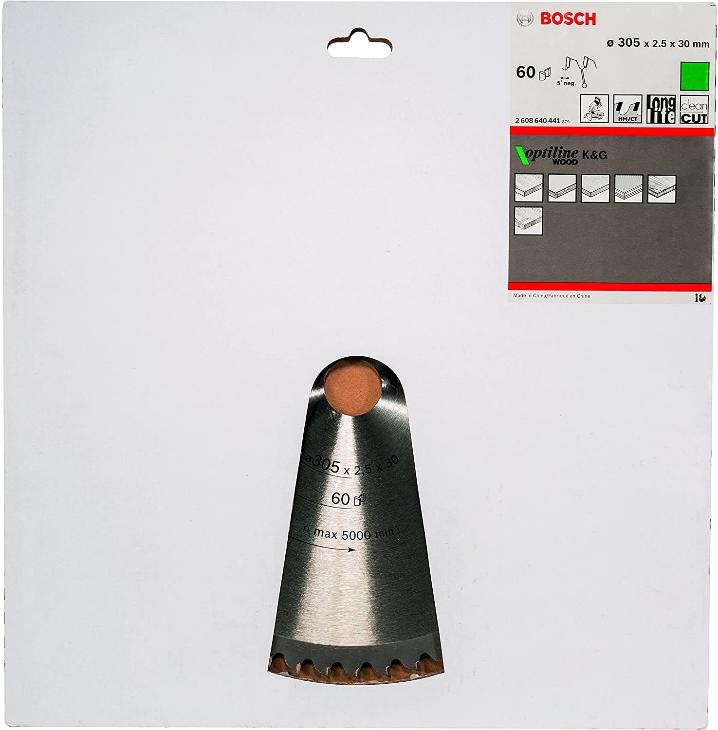 Bosch Professional – Kreissägeblatt, Optiline Wood, 305 mm × 30 mm × 2,5 mm