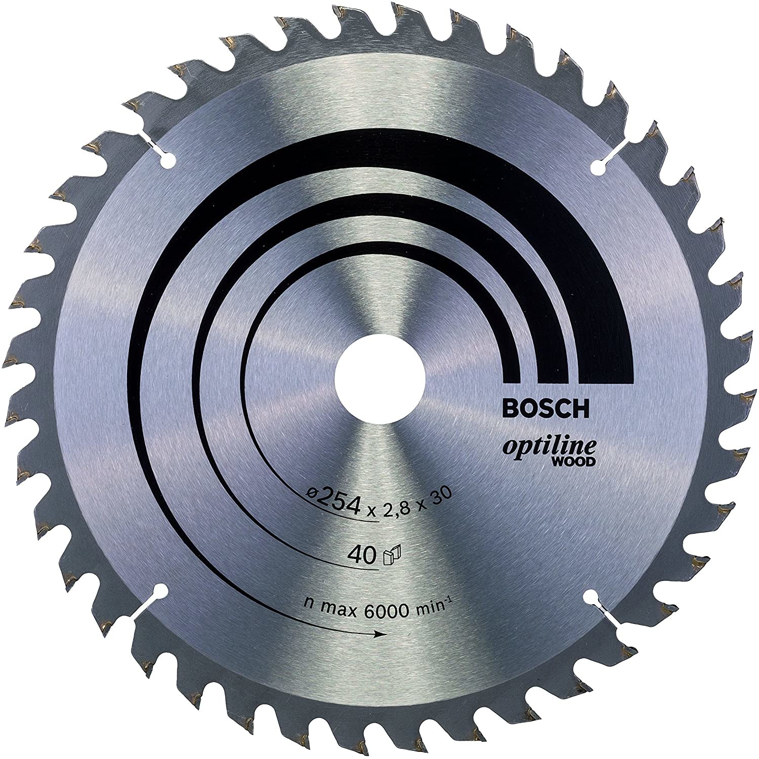 Bosch Professional – Kreissägeblatt, Optiline Wood, 254 mm × 30 mm × 2,8 mm, 40 Zähne