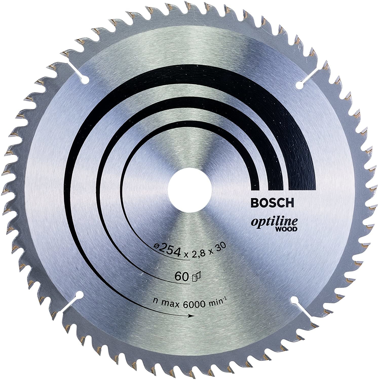 Bosch Professional – Kreissägeblatt, Optiline Wood, 254 mm × 30 mm × 2,8 mm, 40 Zähne