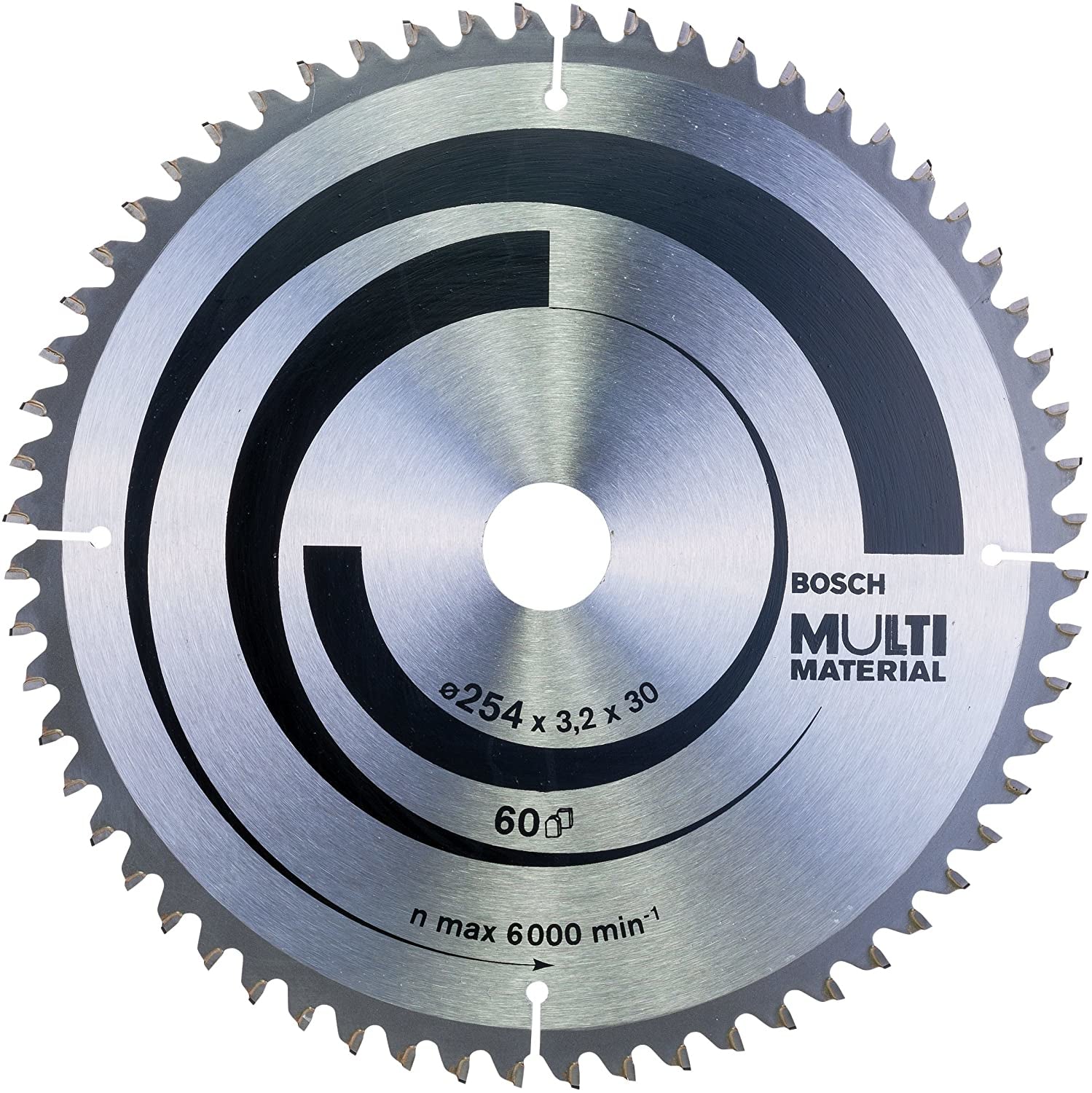 Bosch Professional – Kreissägeblatt, Multi Material, 60 Zähne, 2608640449, 254 mm×30 mm×3,2 mm