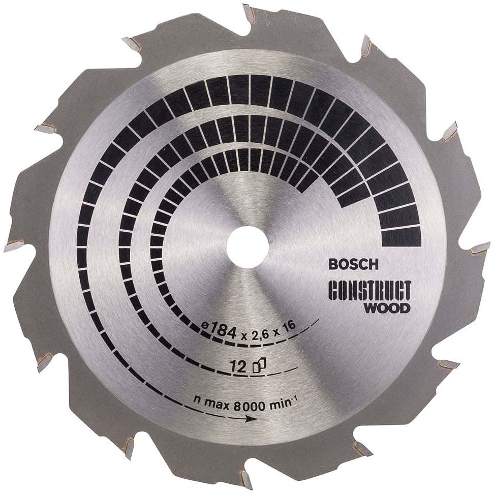 Bosch Sägeblatt 184 × 16 × 2,6 mm, 12 Zähne – für Holz – 1 Stück