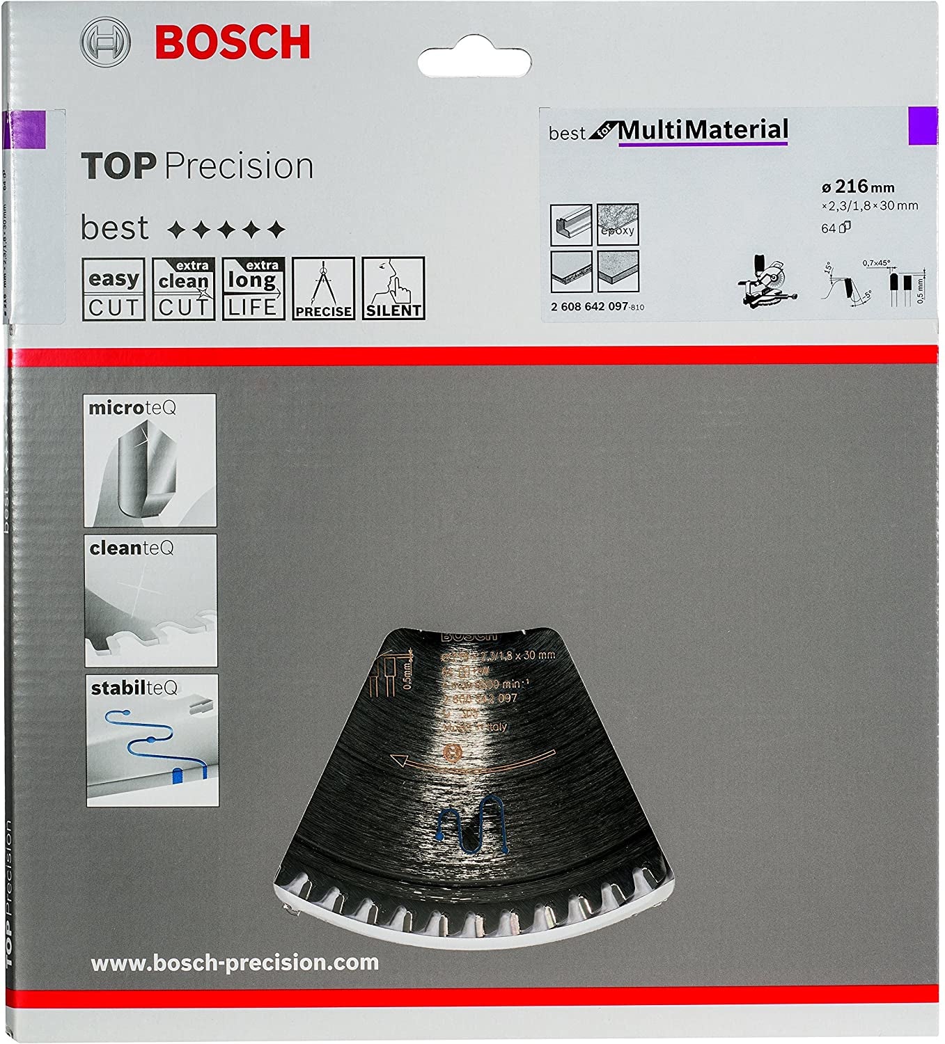 Bosch Professional – Kreissägeblatt, 64 Zähne, 216 mm
