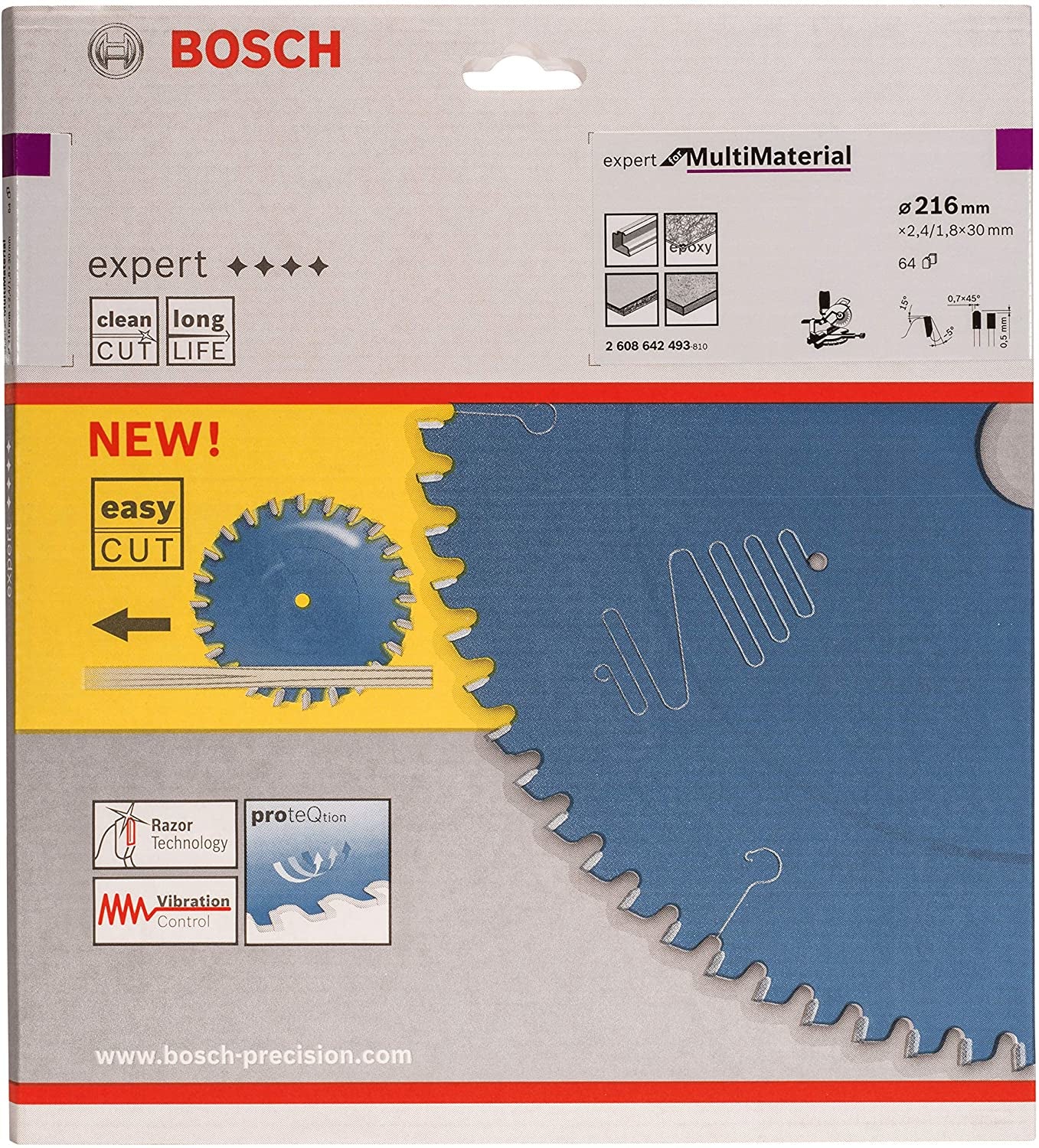 Bosch Professional – Kreissägeblatt, 64 Zähne, 216 mm