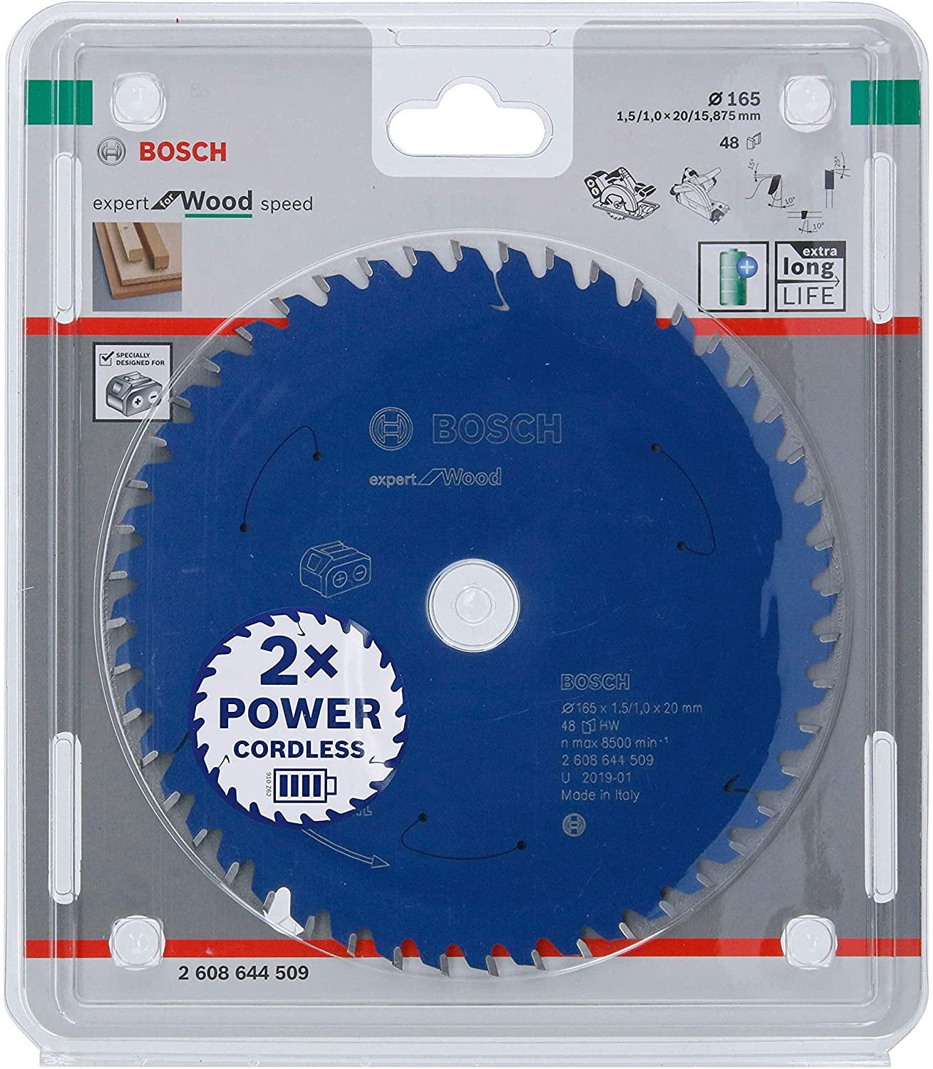 Bosch Professional – Kreissägeblatt, Optiline Wood, 165 mm × 20/16 mm × 1,7 mm