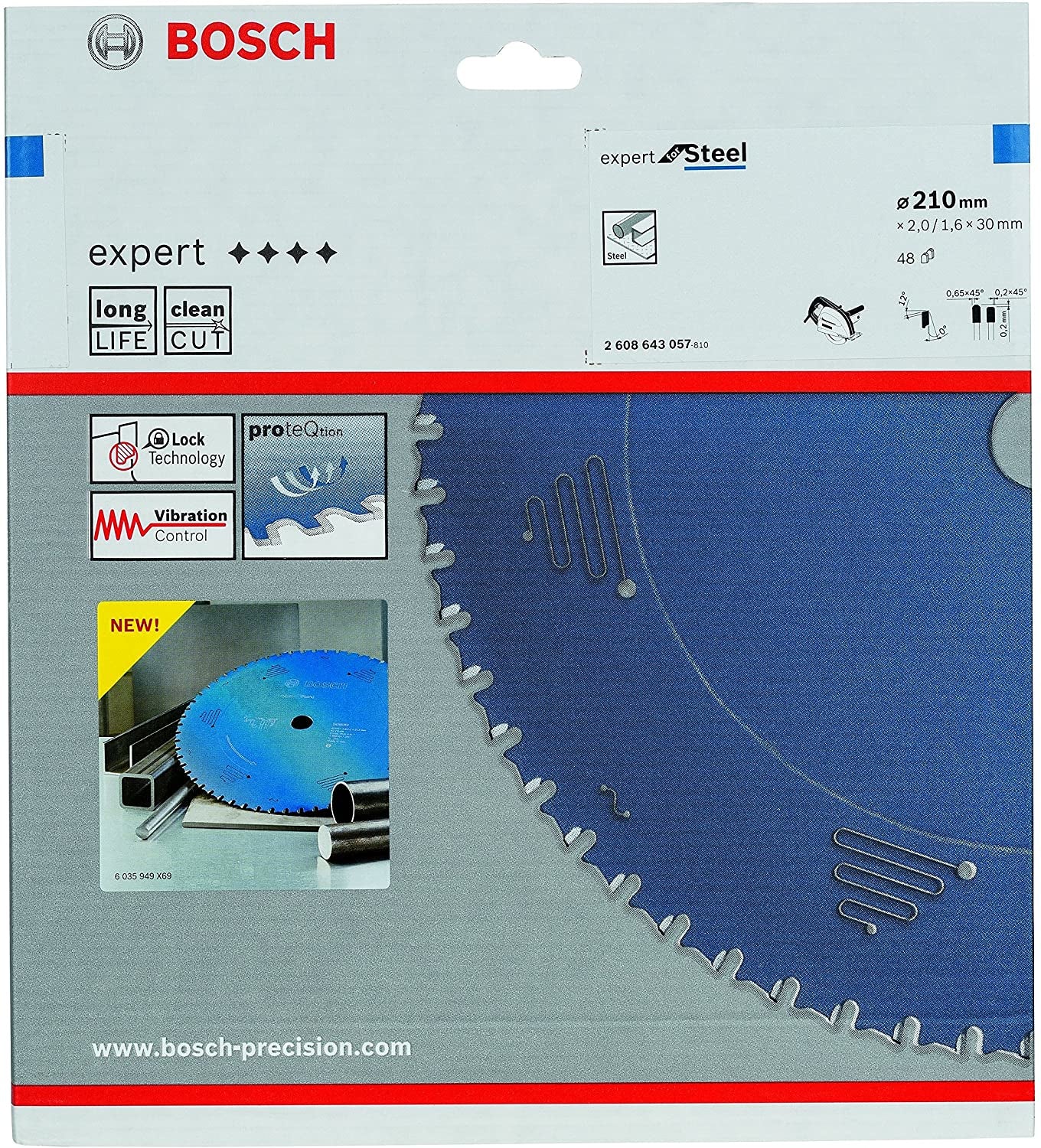 Bosch Professional – Kreissägeblatt, 48 Zähne, 210 mm × 30 mm × 2,0 mm