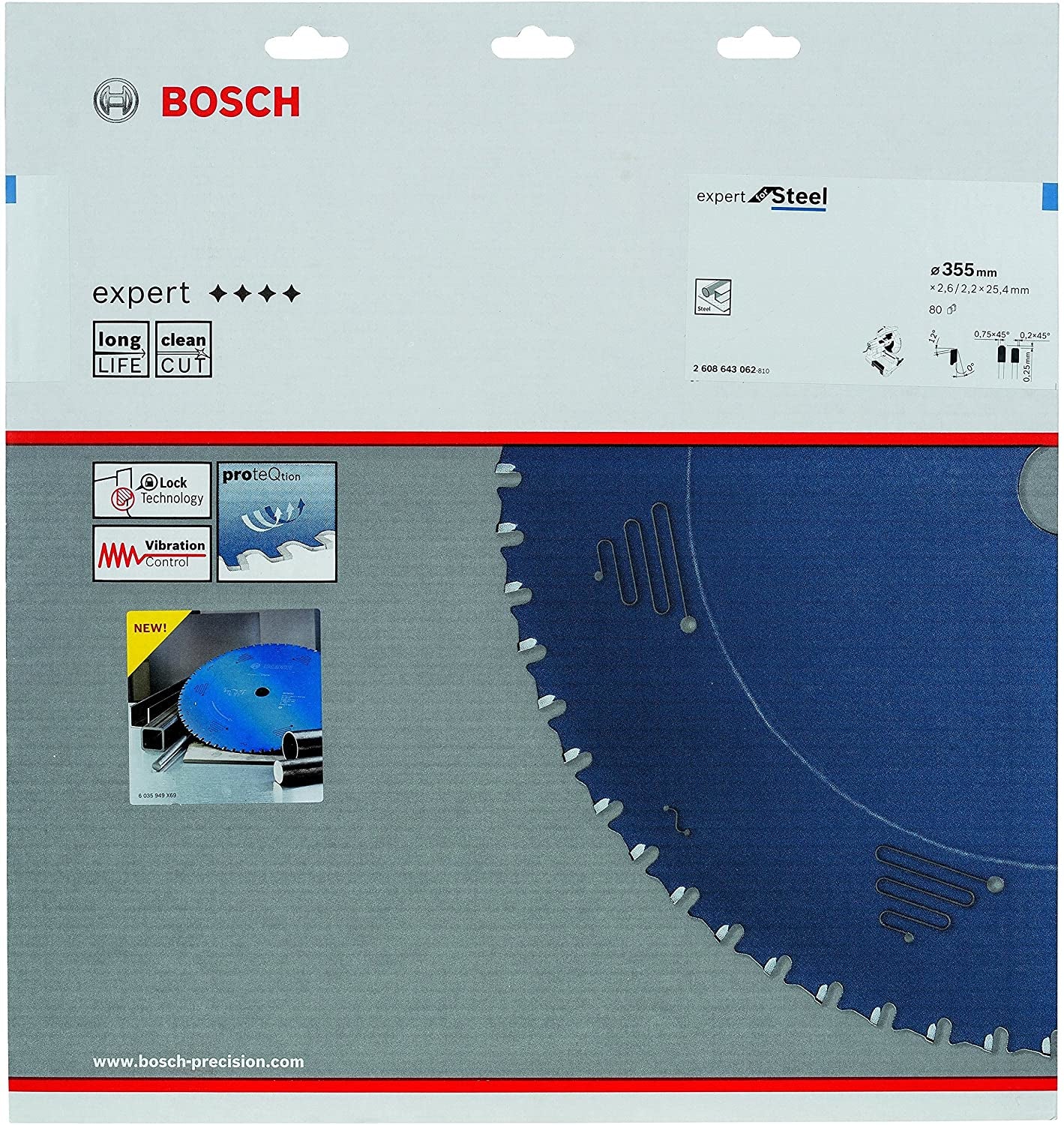 Bosch Professional – Kreissägeblatt, 2608643062, 355 mm × 25,4 mm × 2,6 mm