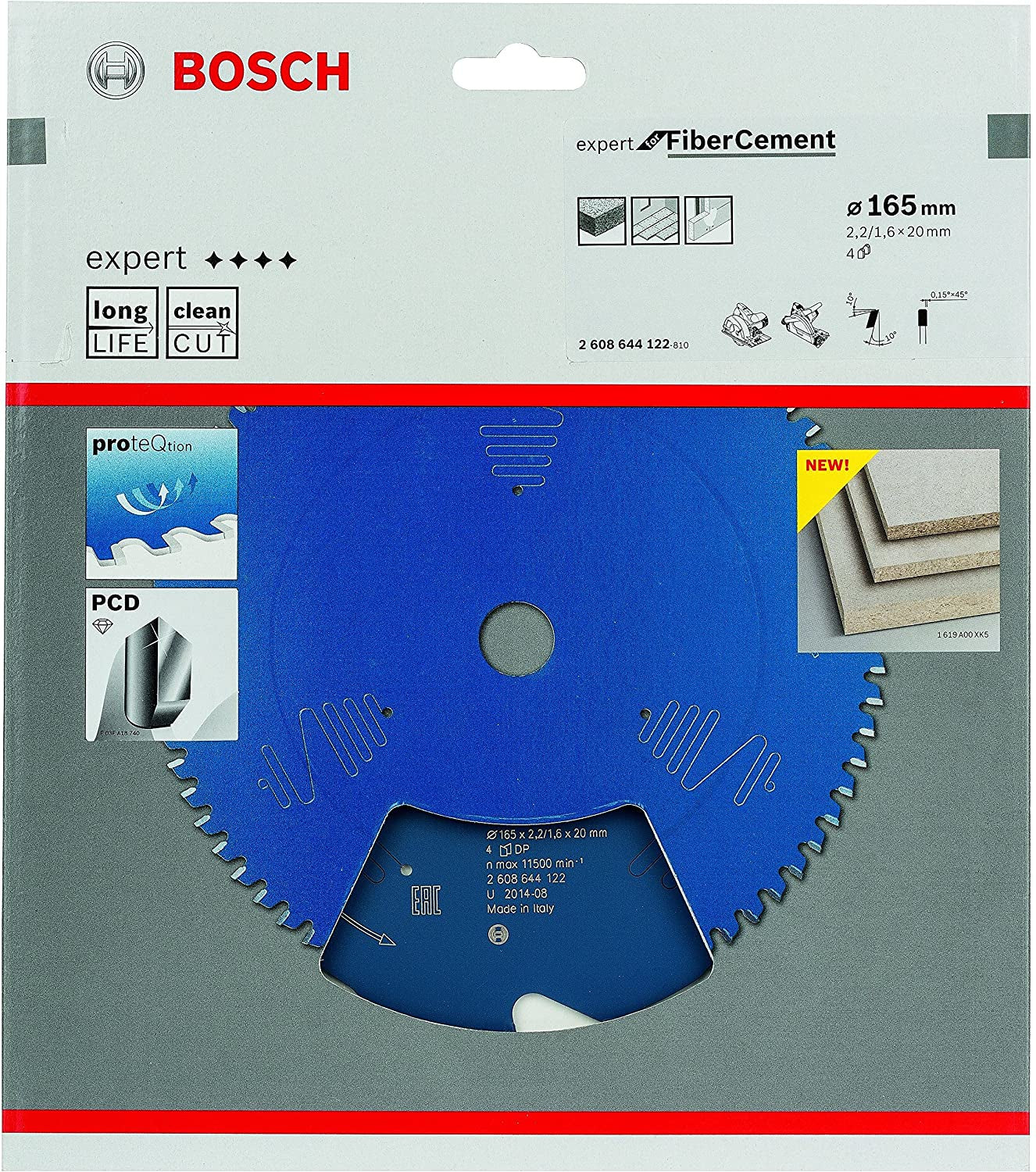 Bosch Professional – Kreissägeblatt, Expert Fibre Cement, 2608644122, 165 mm × 20 mm × 2,2 mm