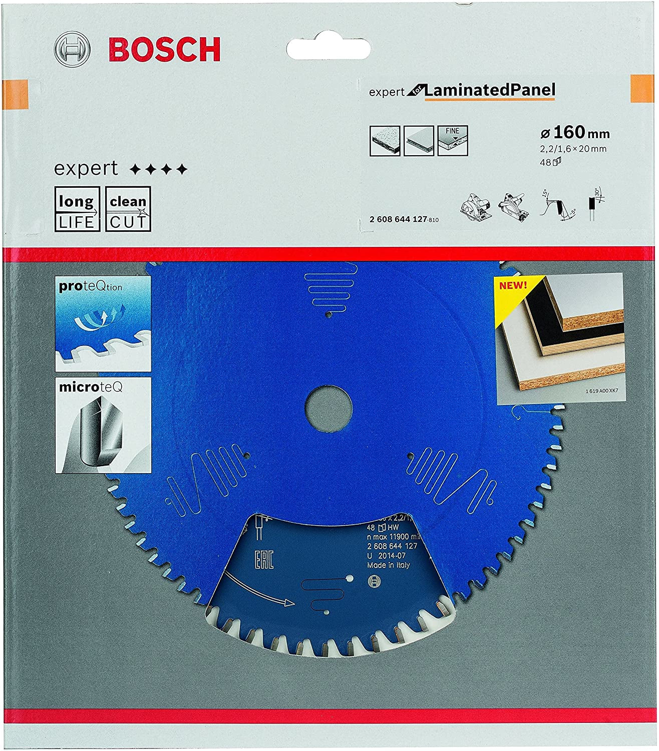 Bosch Professional – Kreissägeblatt, Expert Laminated Panel, 2608644127, 160 mm × 20 mm × 2,2 mm