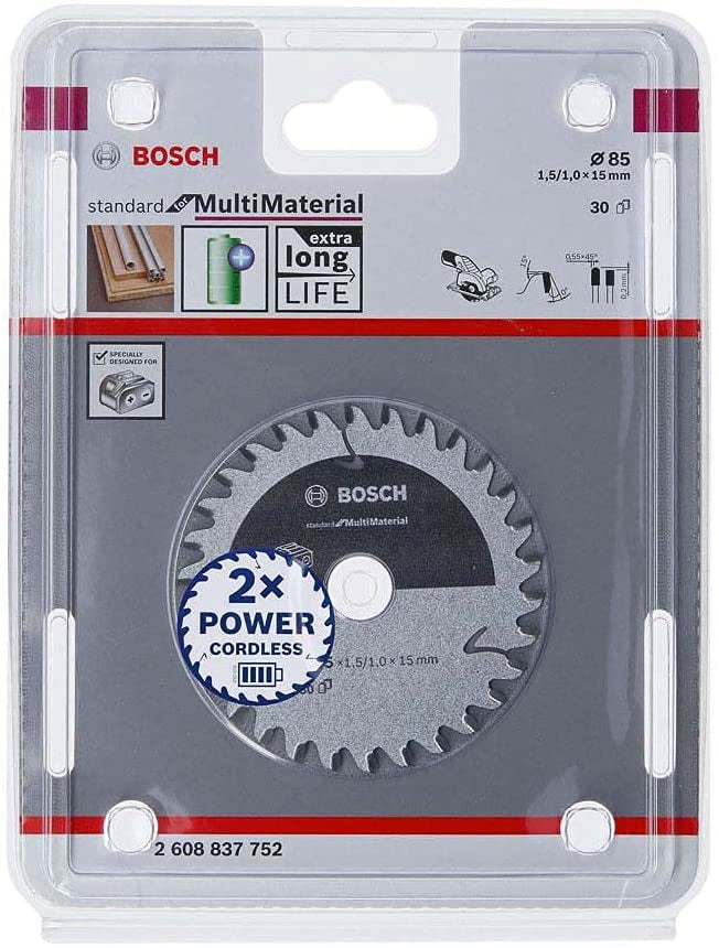 Bosch Professionelles Kreissägeblatt 85 mm Hartmetall, 30 Zähne – für Holz