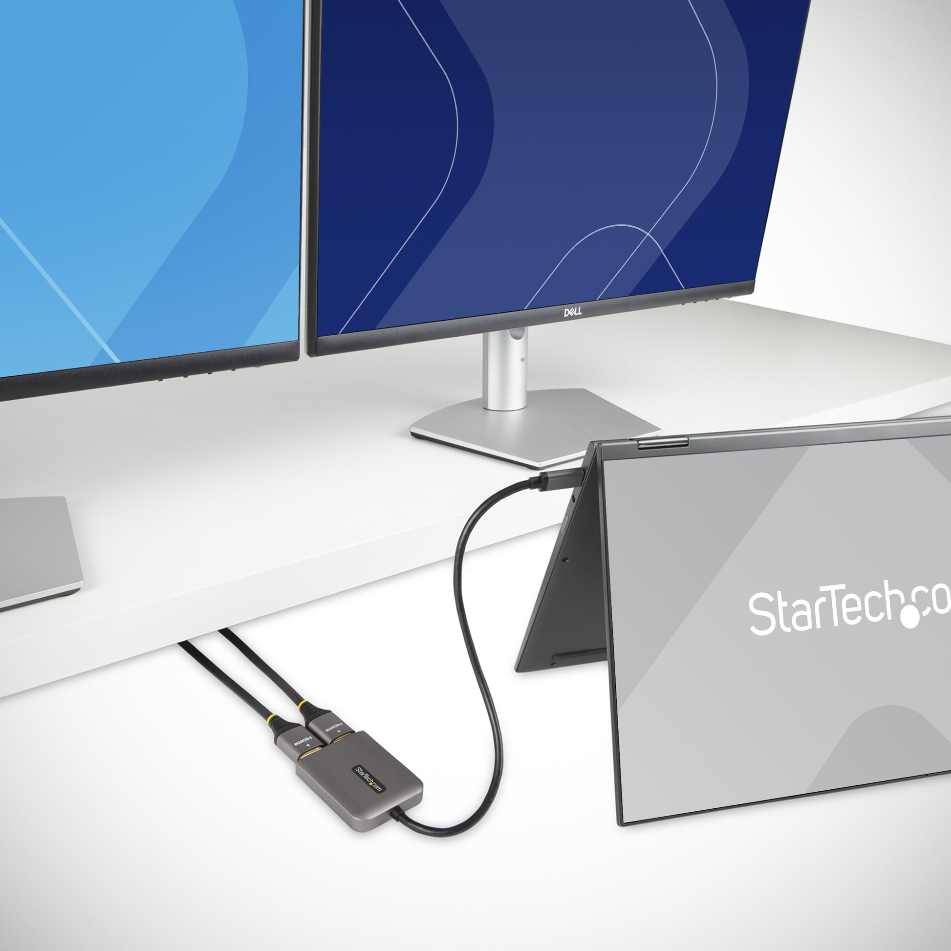 StarTech.com USB-C auf Dual HDMI Adapter 4K 60 Hz – 0,3 m – HDR – Schwarz/Grau – für Windows (nur)
