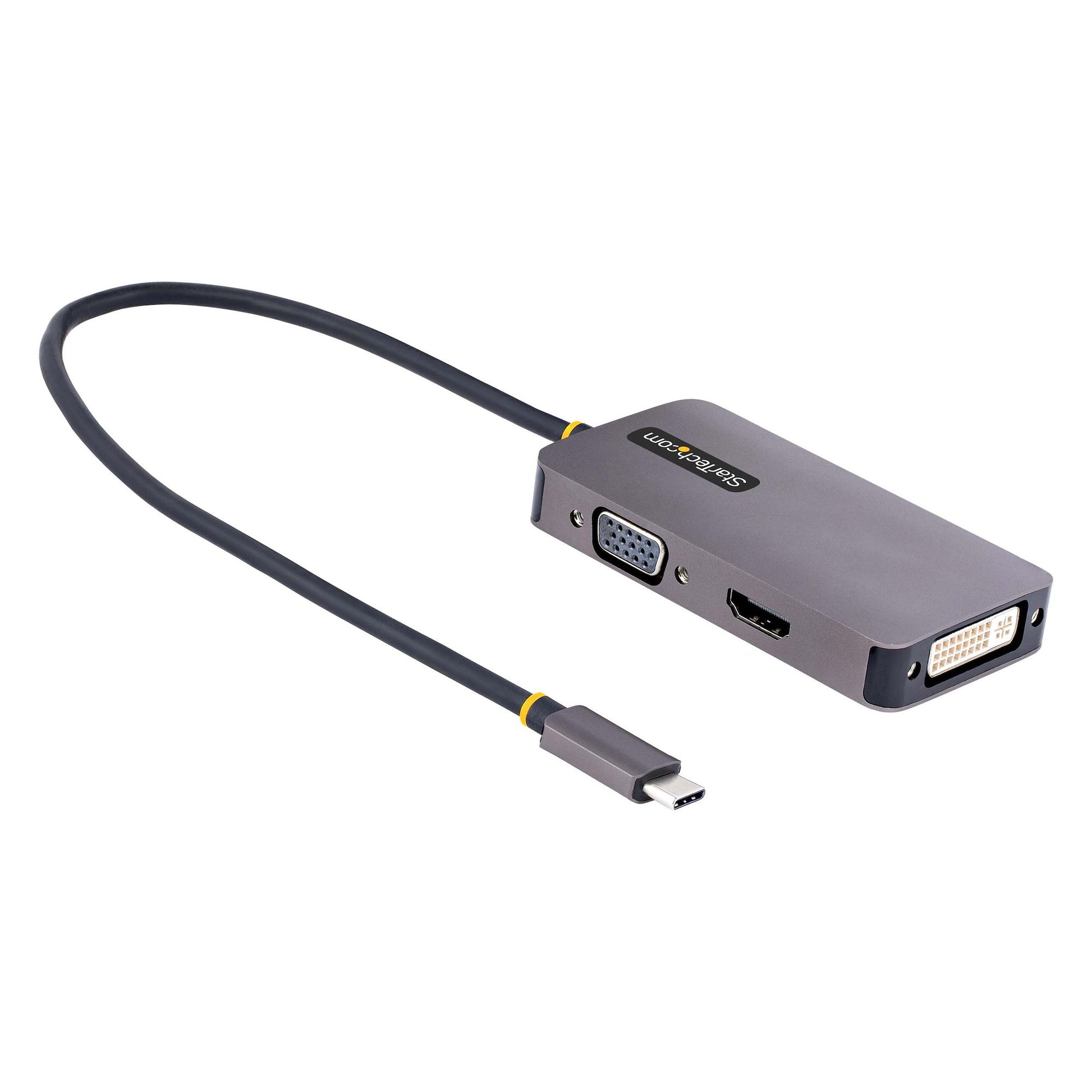 StarTech.com Video Adapter USB-C zu HDMI/DVI-I/VGA – 4K (3840 × 2160) @ 60 Hz, HDMI 2.0b, 0,3 m