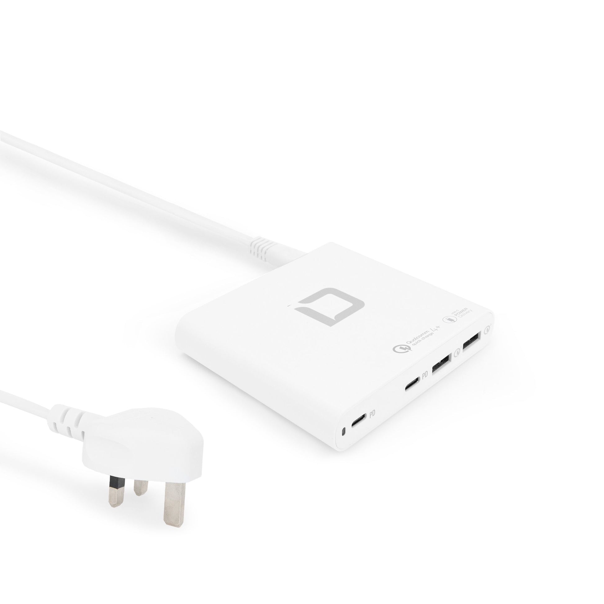 DICOTA D31893 Netzteil (EU, UK) – 120 W, 2× USB-C + 2× USB-A, PD, QC – für Laptops, Smartphones, Tablets