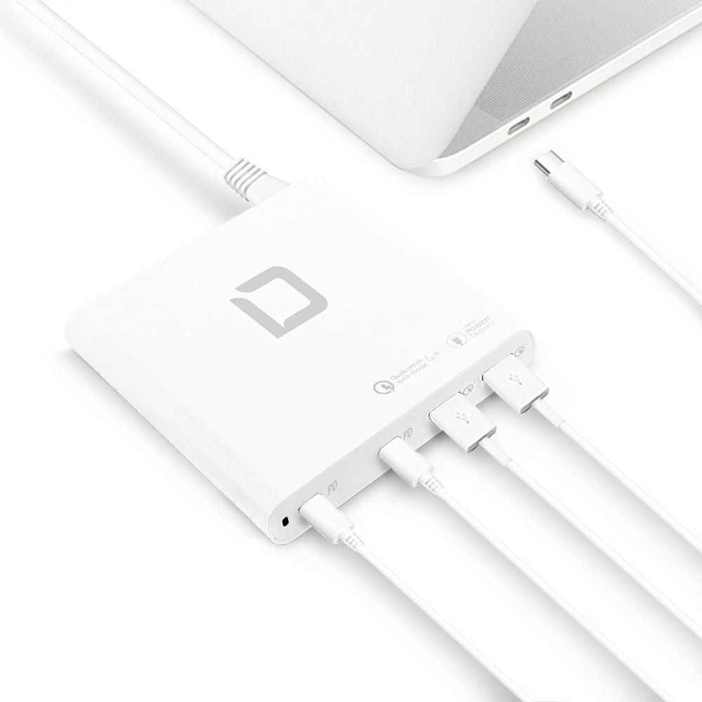 DICOTA D31893 Netzteil (EU, UK) – 120 W, 2× USB-C + 2× USB-A, PD, QC – für Laptops, Smartphones, Tablets