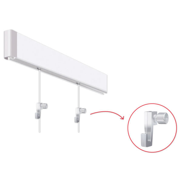 Franken Wandhalterung GSS1 09 – mit Schrauben – Weiss – Aluminium – 2000×50 mm – 1 Stk.