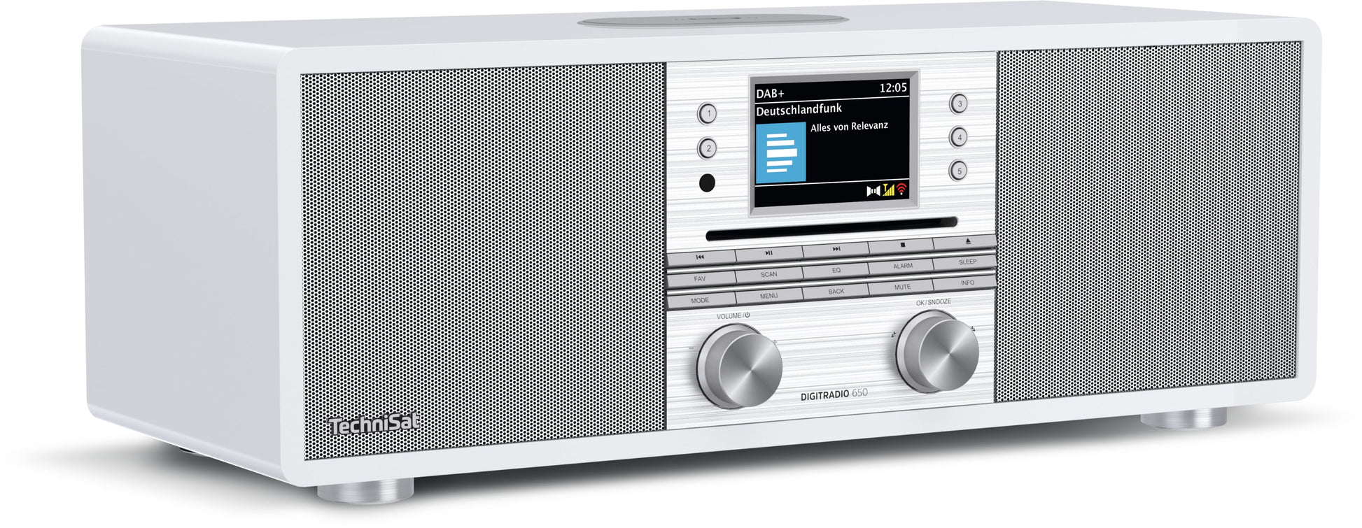 TechniSat DigitRadio 650 – DAB-/Internetradio – Tischradio – DAB+, CD, Bluetooth, Spotify – Weiss