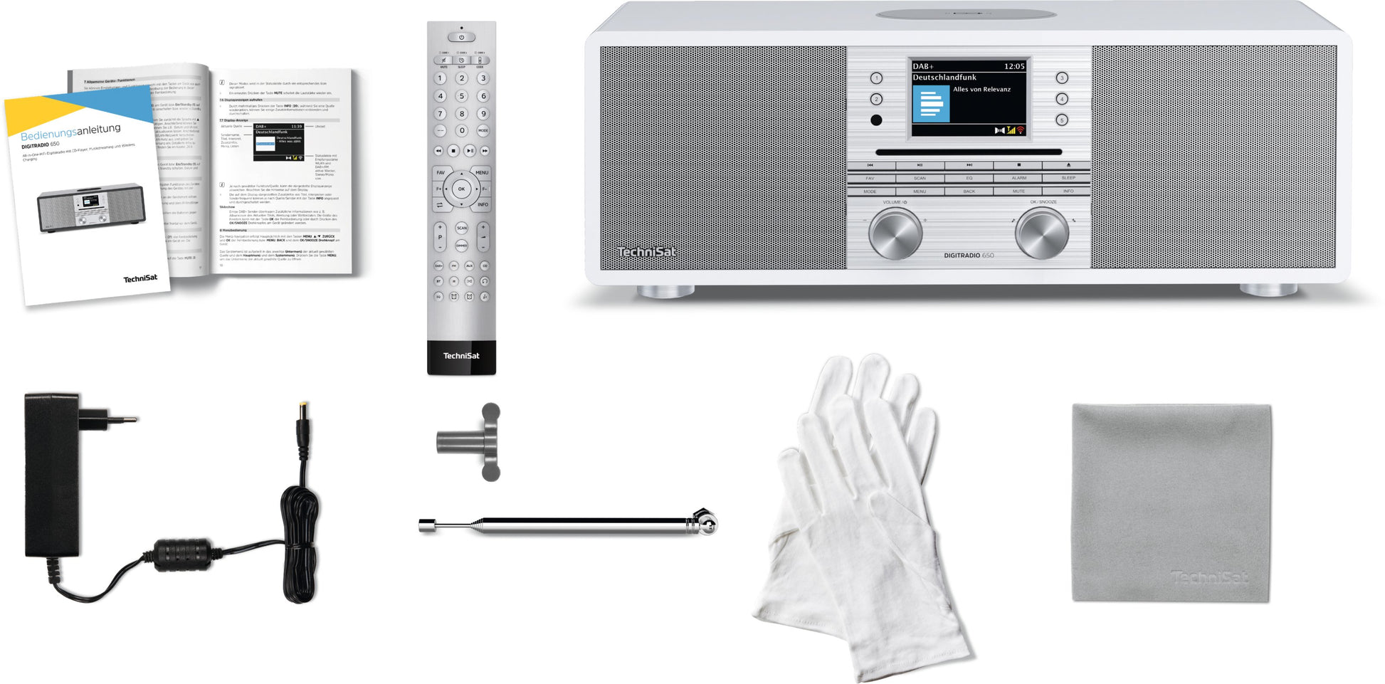 TechniSat DigitRadio 650 – DAB-/Internetradio – Tischradio – DAB+, CD, Bluetooth, Spotify – Weiss