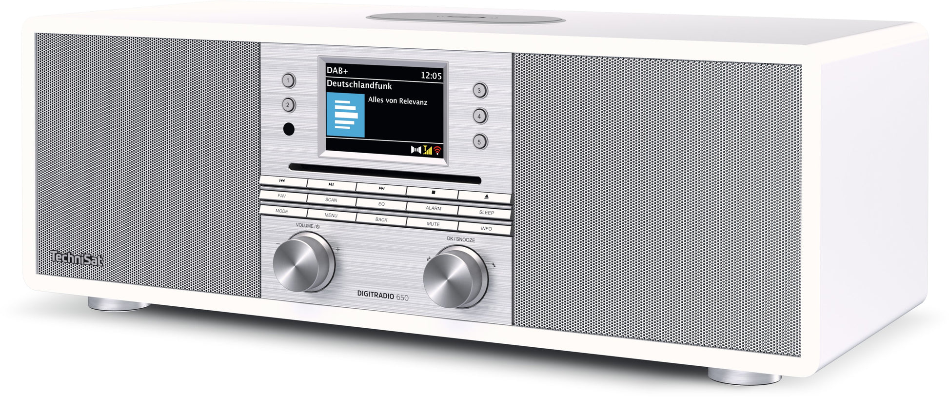 TechniSat DigitRadio 650 – DAB-/Internetradio – Tischradio – DAB+, CD, Bluetooth, Spotify – Weiss