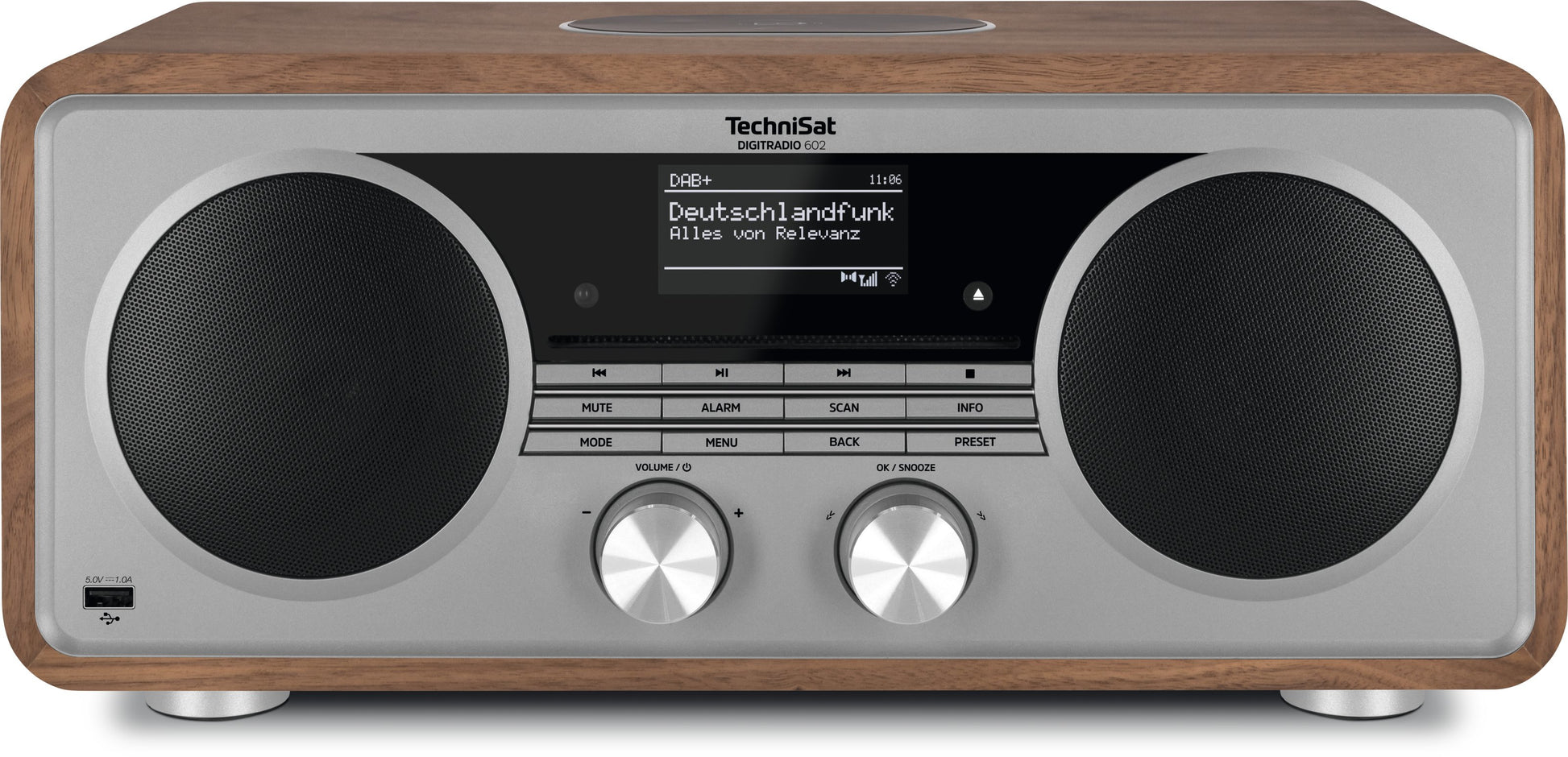 TechniSat DigitRadio 602 – DAB-/Internetradio – Tischradio – DAB+, UKW, Internetradio, CD – Silber